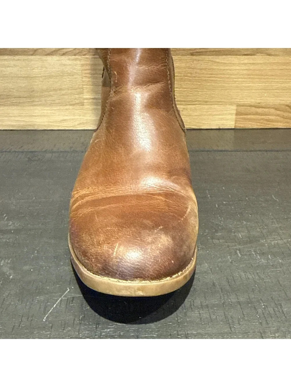 Frye Jolie Whip Tall Boots Women’s 8M Cognac Leather Riding Knee High